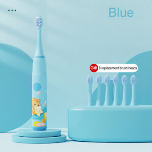 Electric for Kids Toothbrush Rechargeable USB Operated & 6 Heads 3-12 Years Baby