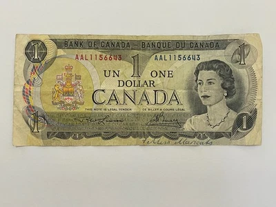 👀CANADA 1973 1 DOLLAR BANKNOTE YOUNG ELIZABETH SCARCE VINTAGE 👀 - Image 1 of 2