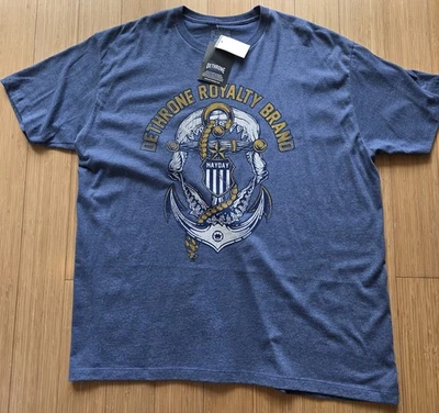 Dethrone Royalty Men's Mayday Jaws T-shirt Navy/Heather 2XL - Image 1 of 4