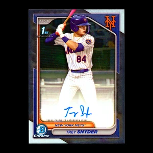 2024 Bowman Chrome Draft Trey Snyder 1st Auto #CPA-TSN New York Mets RC - Picture 1 of 1
