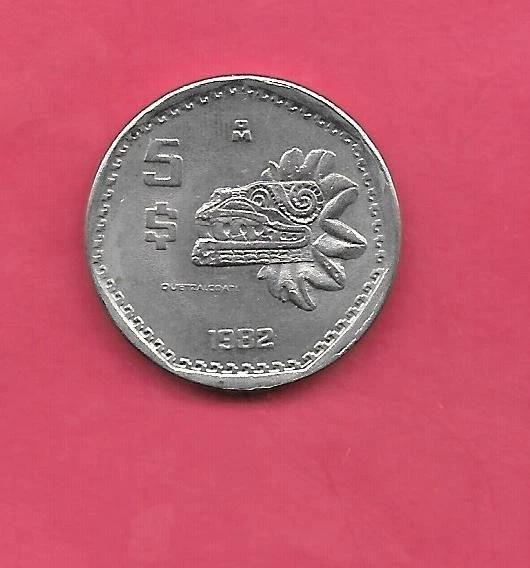 MEXICO KM485 1982 5 PESOS BU GEM UNCIRCULATED NICE OLD VINTAGE HTF COIN - Image 1 of 1