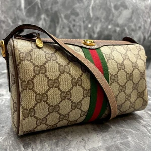 【US/DDP】 Top Zustand GUCCI GG Sherry Line Schultertasche in braunem Leder - Bild 1 von 11