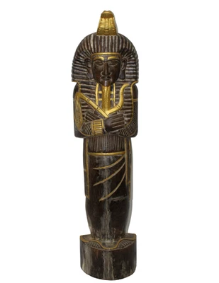 Gran ataúd momia de madera de 3' de alto rey dios faraón egipcio espíritu sarcófago Foto 1 de 4