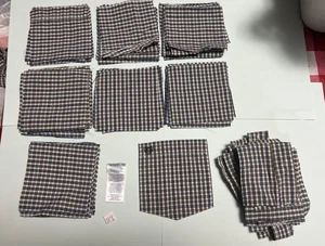 4”x4” Plaid Blue Brown White Cotton Polyester Quilt Squares 103 Pieces - Picture 1 of 5