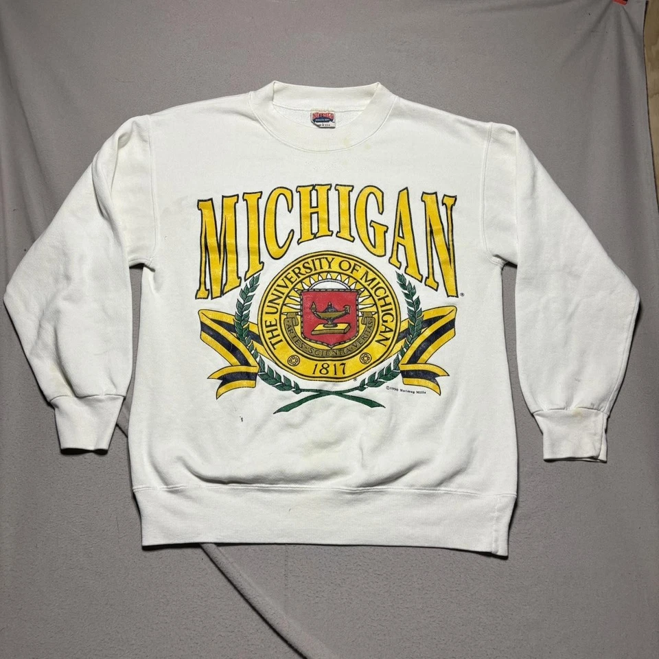 Michigan Wolverines Años 90 Estilo Retro Unisex Cuello Redondo Sudadera Unisex RM1166 Foto 1 de 1