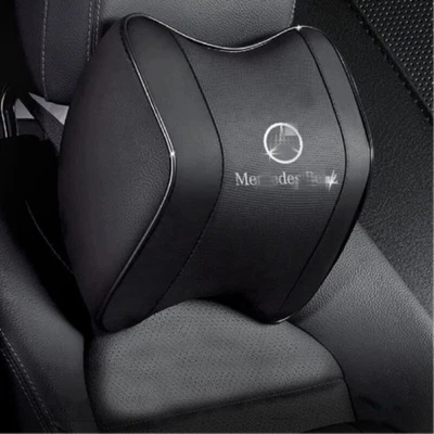 Reposacabezas de espuma viscoelástica para asiento de coche negro 2 piezas reposacabezas para Mercedes-Benz Foto 1 de 4