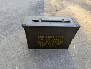 Vintage Green Military Metal .30 Cal Ammunition Box - Picture 1 of 3