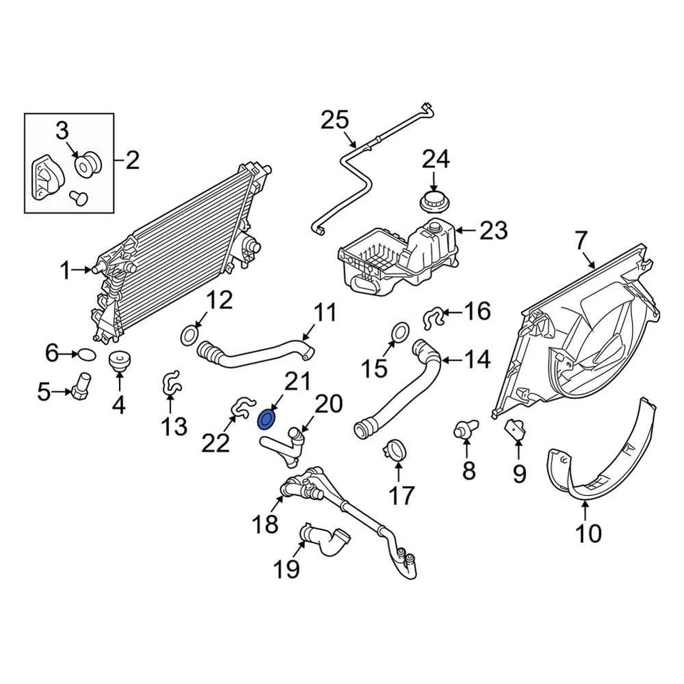 For Ford F-250 Super Duty 11-16 Ford BC3Z8590K Engine Coolant Bypass Hose Seal Foto 1 de 1