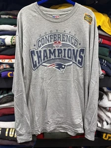 NEW ENGLAND PATRIOTS Shirt Mens XL Gray 2003 Conference Champions Vintage NFL - Picture 1 of 7