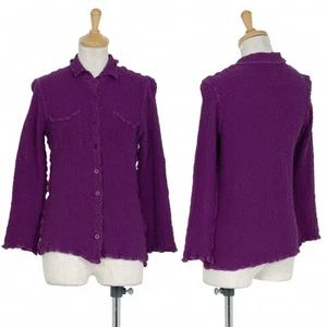 ISSEY MIYAKE me Wrinkle Long Sleeve Shirt Size F(K-110011) - Picture 1 of 12