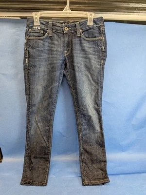 Lucky Brand Jeans Womens 2/26 Blue Denim Low Rise Distressed, Pre-owned. - Image 1 of 4