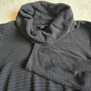 J. Jill Ottoman Striped Cowl Neck Sweater Black Pullover Women's Medium - Picture 1 of 22
