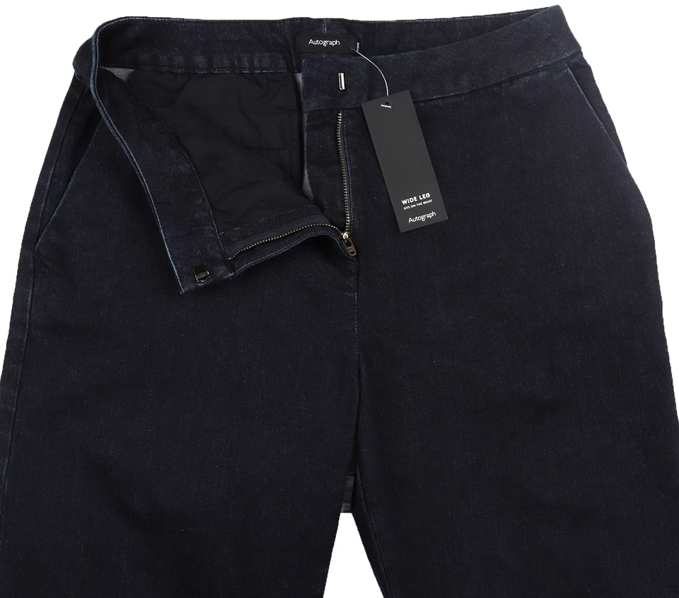 M&S Womens Marks & Spencer Blue Wide Jeans Size 12 Regular LABEL FAULT - Image 1 of 4