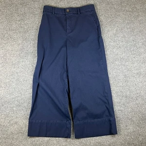 Spanx Cropped Wide Leg Pant Womens L (30x26) Blue Twill Officer - Picture 1 of 13