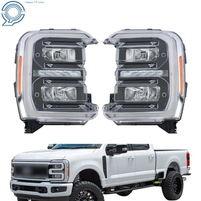 Headlights Headlamps For Ford F250 Superduty 2023-2024 Black LED Reflector RH+LH Foto 1 de 4
