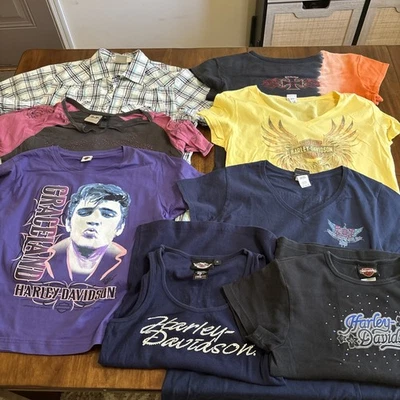 Lote de 8 camisas Harley Davidson para niñas L/XL Foto 1 de 4