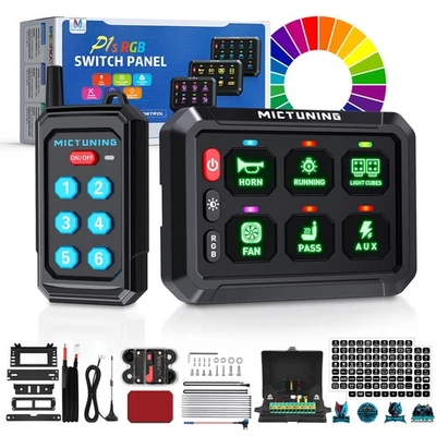 6-Gang RGB LED Switch Panel with Wireless Remote Control for Trucks, RVs, & UTVs - Image 1 of 4