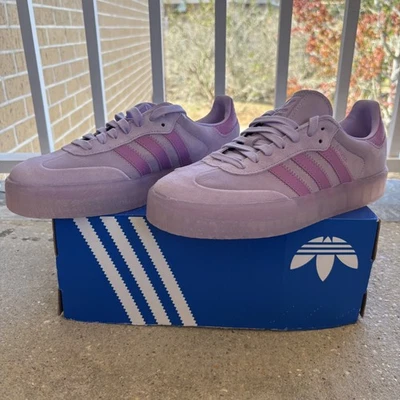 阿迪达斯 Originals Sambe 女式 9.5 码 Preloved 紫色休闲生活方式运动鞋 — 第 1/4 张图片