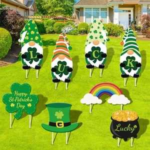 8-Pack St. Patrick's Day Decorations Outdoor Yard Signs with Stakes-Weatherpr... - Picture 1 of 6