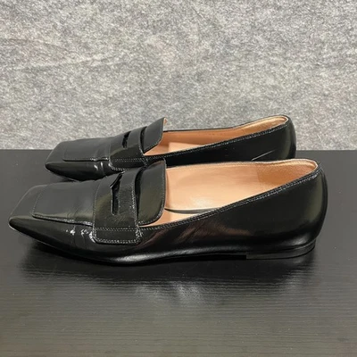 Mocasines Gianvito Rossi Milano para mujer talla 37/7 charol negro punta cuadrada Foto 1 de 4