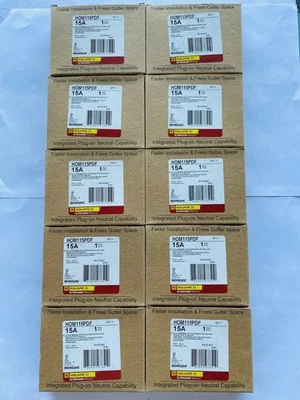 10 PCS SQUARE D HOMELINE HOM115PDF HOM115PDFC PLUG ON NEUTRAL 15A AFCI/GFCI NEW