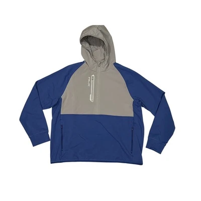 RLX Ralph Lauren Men's XXL Blue Gray Half Zip Hoodie Wicking Golf Jacket NEW - Image 1 of 4