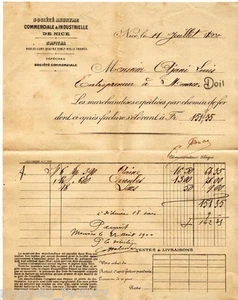 Invoice 1900 Industrial / Nice For Monaco ( 027 ) - Picture 1 of 1
