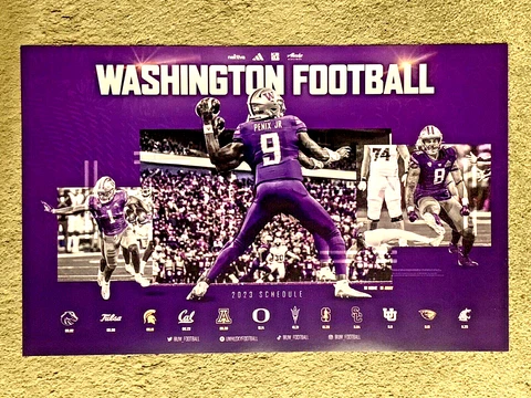 2023 Washington Huskies Schedule Poster - Michael Penix JR Cover