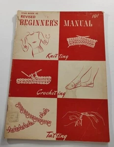Beginners Manual Knitting Crocheting Tatting Booklet Star Book No.42 - Imagen 1 de 5