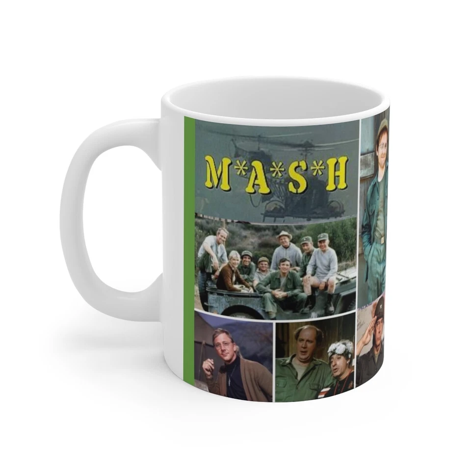 BLAINESGOODS MASH Ceramic Mug 11oz, Alan Alda, Loretta Swit, Jamie Farr, M*A*S*H Mug