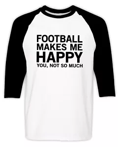 Funny Football Player Raglan Sleeve T Shirt Football Coach Birthday Gift Tee - Picture 1 of 2