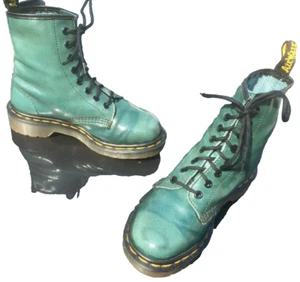 Dr Martens 1460 green suede leather boots UK 3 EU 36 Made in England - Picture 1 of 9