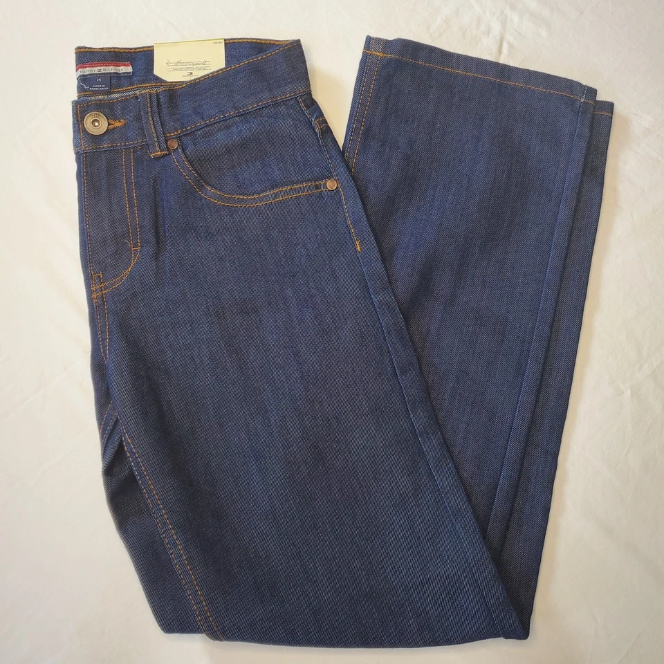 NWT tommy hilfiger boys jeans Sz 14 revolution/slim straight Leg dark wash - Image 1 of 4