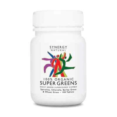 NEW Synergy Natural Super Greens 100 Tablets 100% Organic Superfoods Combo - Imagem 1 de 3