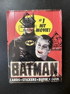 1989 TOPPS BATMAN SERIES 1 WAX PACK BOX-BBCE Sealed Wrapped Authentic 36 packs - Picture 1 of 8