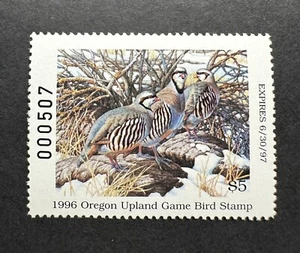 WTDstamps - 1996 OREGON - Lot4 - State Upland Game Bird Hunting Stamp - MNH - Picture 1 of 2