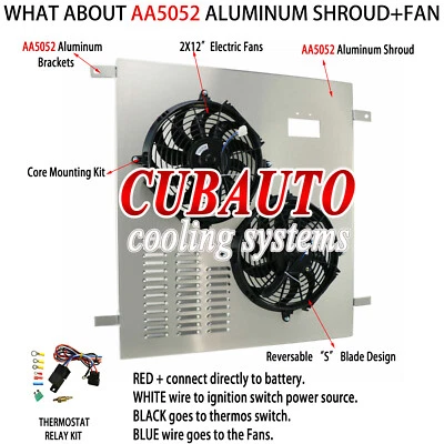 Fit 2003-09 04 Dodge Ram 2500 3500 Chassis Cab 5.9L 6.7L Shroud+2X12" Fans+Relay Foto 1 de 4