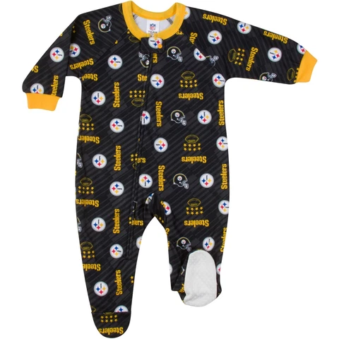 Gerber NFL Pittsburgh Steeler Pajamas Infant Baby Toddler Blanket Sleeper Footed Cover