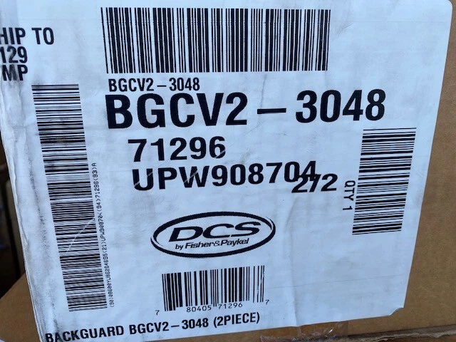 Protector trasero Fisher & Paykel 48" acero inoxidable BGCV2-3048 Foto 1 de 1