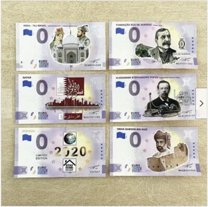 0 Euro Souvenir Banknotes Colour Set of 6 Souvenirscheine Billets 2019 - 2021 - Picture 1 of 4