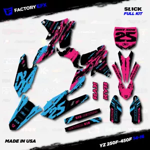 Pink & Blue Slick Graphic Kit fits Yamaha YZ250F YZ450F 14-16 YZF 250 450 - Foto 1 di 5