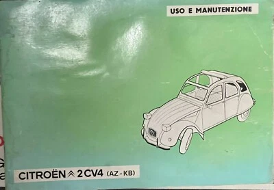 Libretto Uso Manutenzione in ITALIANO Auto Epoca Citroen 2CV4 - Immagine 1 di 2