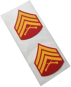 Marine Corps Decal E-5 Sergeant Sgt on Clear Sticker x 2 USMC - Picture 1 of 1