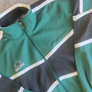 Kelme Futbol Track Jacket Men's XL Green Black Full Zip Logo Soccer Mock Neck - Picture 1 of 9
