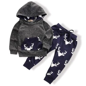 Toddler Baby Boys Winter Clothes Deer Long Sleeve Hoodie Tops Sweatsuit Pants... - Picture 1 of 7
