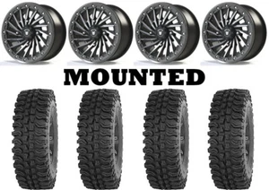 Kit 4 Frontline BDC Tires 28x10-14 on Bullite Blade Beadlock Black BT-08 CAN - Picture 1 of 5