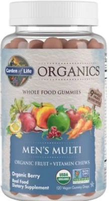 Multivitamínico gomoso orgánico para alimentos integrales Garden of Life para hombres-baya (120 gomitas) Foto 1 de 4