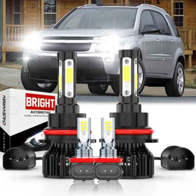 For Chevrolet Equinox 2005 2006 2007 2008 2009 LED Headlight Fog Light Bulbs Kit - Image 1 of 4