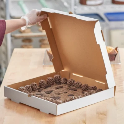 14" x 14" x 2" White Corrugated Plain Unprinted Pizza / Bakery Box (50/Bundle) - Image 1 of 4