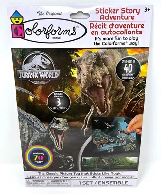 JURASSIC WORLD - 45 Colorforms & 1 Double Sided Play Board Sticker Story - Image 1 of 3